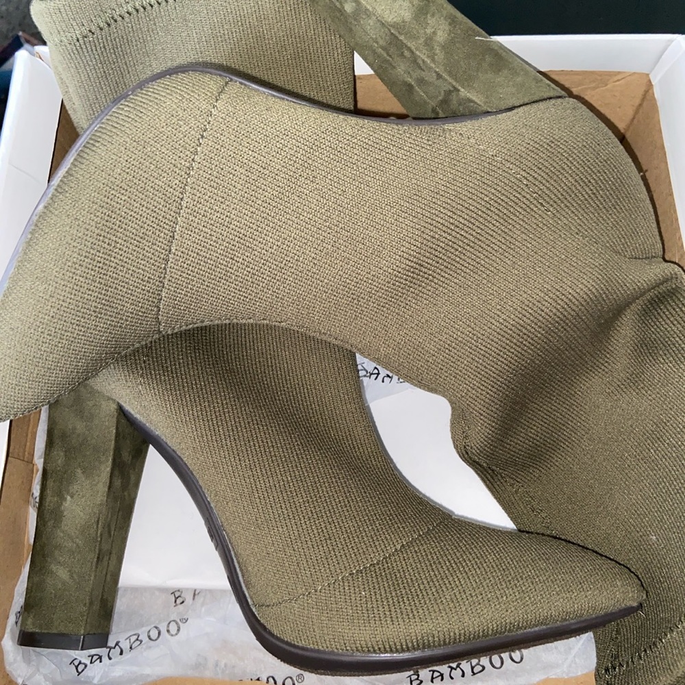Olive green boot heels